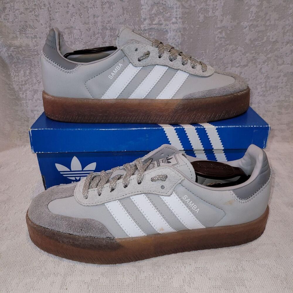 Adidas Women's Grey and White Trainers